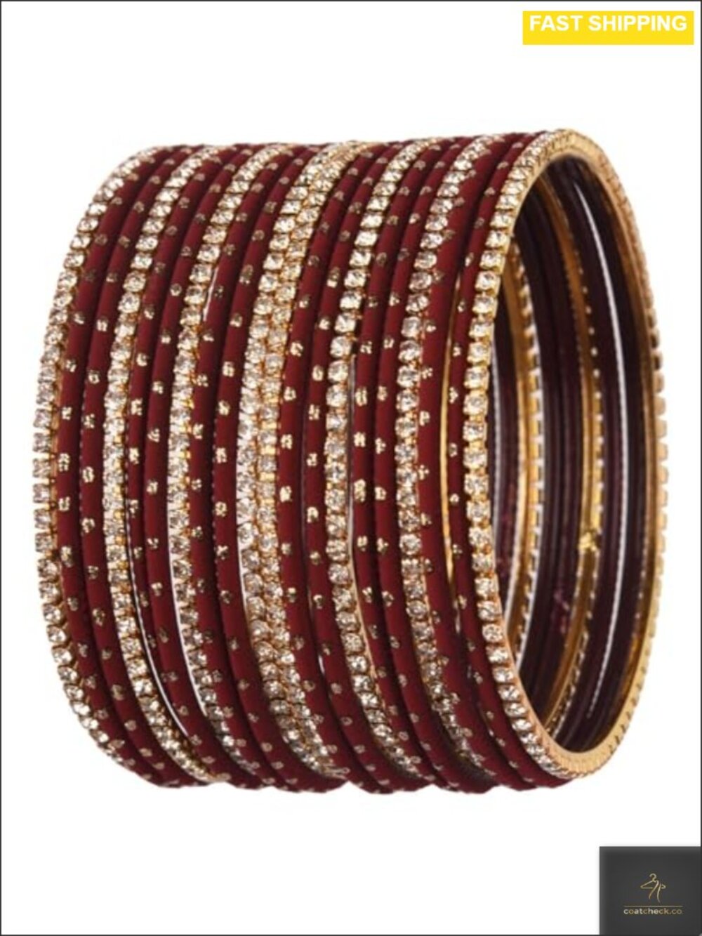 Indian Bridal CZ Crystal Plain Metal Bangle Bracelet Set 20 Pieces